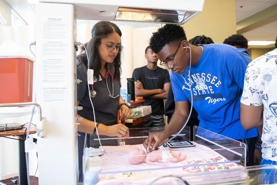 Health gives grade school students handson health career